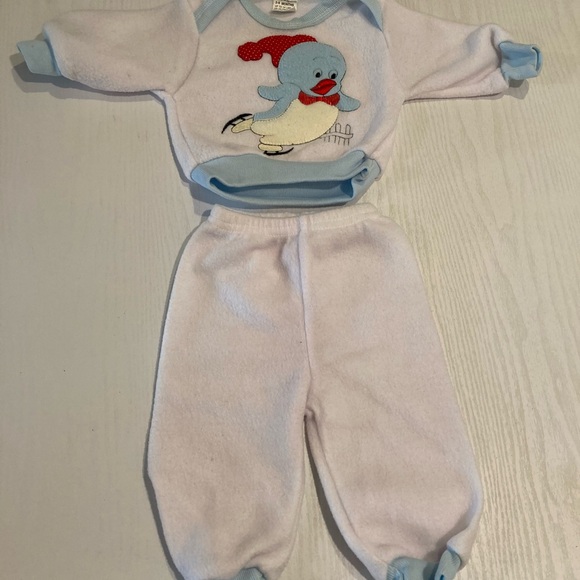 Baby Blue & White Ice Skating Penguin Outfit - Picture 2 of 6